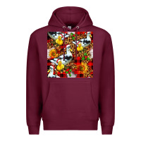 Burgundy christmas leopard duck Premium Hoodie - FaDigitalArtStudio