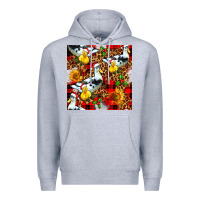 Heather Grey christmas leopard duck Premium Hoodie - FaDigitalArtStudio