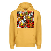 Mustard christmas leopard duck Premium Hoodie - FaDigitalArtStudio