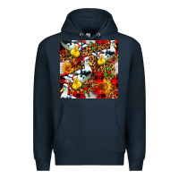 Navy christmas leopard duck Premium Hoodie - FaDigitalArtStudio