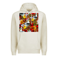 Oatmeal Heather christmas leopard duck Premium Hoodie - FaDigitalArtStudio