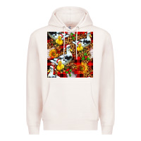 Pale Pink christmas leopard duck Premium Hoodie - FaDigitalArtStudio