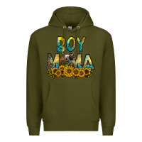 Army Green boy mama Premium Hoodie - CowhideDigitalArt