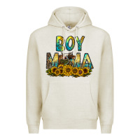 Oatmeal Heather boy mama Premium Hoodie - CowhideDigitalArt