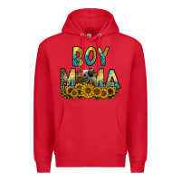 Red boy mama Premium Hoodie - CowhideDigitalArt