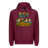 Burgundy boy mama Premium Hoodie - CowhideDigitalArt