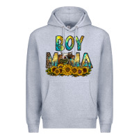 Heather Grey boy mama Premium Hoodie - CowhideDigitalArt