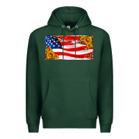 Sports Green usa flag and sunflower license plate Premium Hoodie - HRA Design Shop
