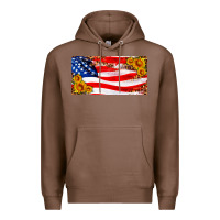 Chestnut usa flag and sunflower license plate Premium Hoodie - HRA Design Shop