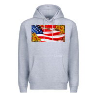 Heather Grey usa flag and sunflower license plate Premium Hoodie - HRA Design Shop