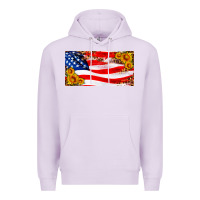Lilac usa flag and sunflower license plate Premium Hoodie - HRA Design Shop
