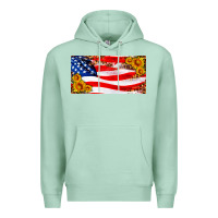 Seafoam usa flag and sunflower license plate Premium Hoodie - HRA Design Shop