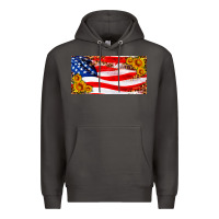 Smoke usa flag and sunflower license plate Premium Hoodie - HRA Design Shop