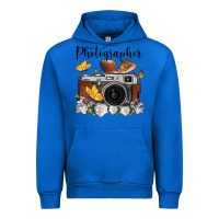 Cobalt photographer floral butterfly film roll vintage camera Urban Hoodie - FaDigitalArtStudio