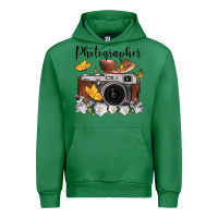 Emerald photographer floral butterfly film roll vintage camera Urban Hoodie - FaDigitalArtStudio