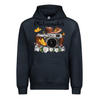 Navy photographer floral butterfly film roll vintage camera Urban Hoodie - FaDigitalArtStudio