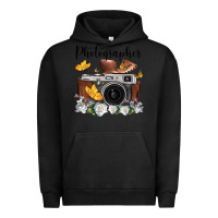 Pigment Black photographer floral butterfly film roll vintage camera Urban Hoodie - FaDigitalArtStudio