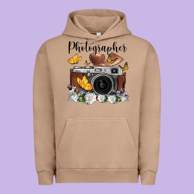 Photographer Floral Butterfly Film Roll Vintage Camera Urban Hoodie Designed By Fadigitalartstudio