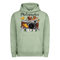 Pigment Oil Green photographer floral butterfly film roll vintage camera Urban Hoodie - FaDigitalArtStudio
