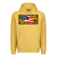 Antique Gold usa flag and cactus license plate Premium Hoodie - HRA Design Shop