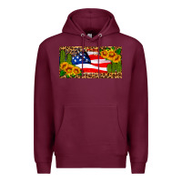 Burgundy usa flag and cactus license plate Premium Hoodie - HRA Design Shop