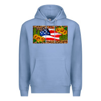 Colony Blue usa flag and cactus license plate Premium Hoodie - HRA Design Shop