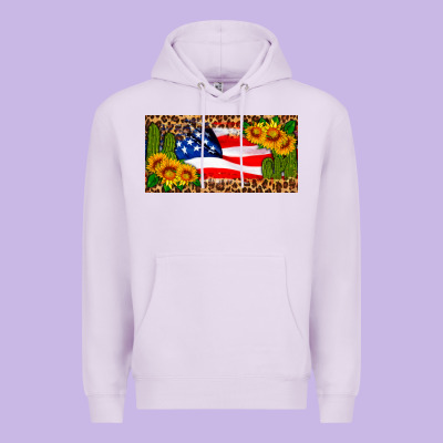 Usa Flag And Cactus License Plate Premium Hoodie Designed By Hra Design Shop