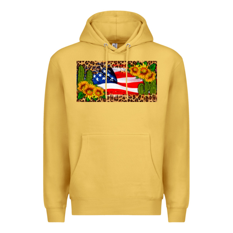 Usa Flag And Cactus License Plate Premium Hoodie by HRA Design Shop | Teevron