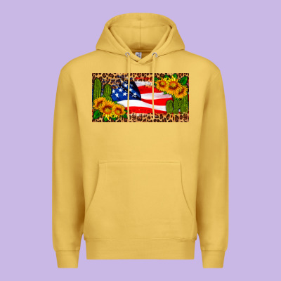 Usa Flag And Cactus License Plate Premium Hoodie Designed By Hra Design Shop