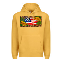 Mustard usa flag and cactus license plate Premium Hoodie - HRA Design Shop