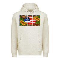 Oatmeal Heather usa flag and cactus license plate Premium Hoodie - HRA Design Shop