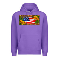 Purple usa flag and cactus license plate Premium Hoodie - HRA Design Shop