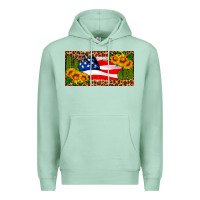 Seafoam usa flag and cactus license plate Premium Hoodie - HRA Design Shop