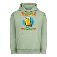 Pigment Oil Green our first father's day together and beer Urban Hoodie - HRA Design Shop
