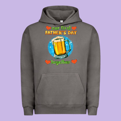 Our First Father's Day Together And Beer Urban Hoodie Designed By Hra Design Shop