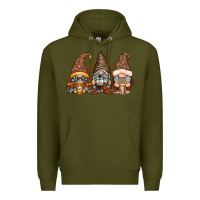 Army Green coffee gnomes Premium Hoodie - RacoonDesign