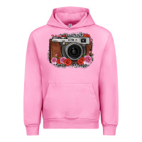 Fuchsia Pink rose grey leopard vintage camera Urban Hoodie - FaDigitalArtStudio