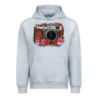 Heather Grey rose grey leopard vintage camera Urban Hoodie - FaDigitalArtStudio