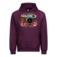 Mauve Wine rose grey leopard vintage camera Urban Hoodie - FaDigitalArtStudio