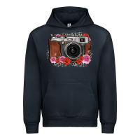 Navy rose grey leopard vintage camera Urban Hoodie - FaDigitalArtStudio