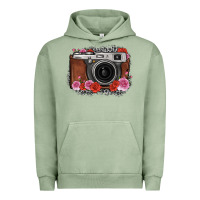Pigment Oil Green rose grey leopard vintage camera Urban Hoodie - FaDigitalArtStudio