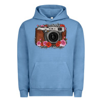 Pigment Pebble Blue rose grey leopard vintage camera Urban Hoodie - FaDigitalArtStudio