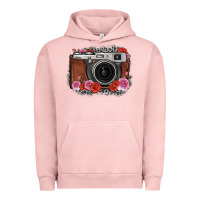 Pigment Salmon rose grey leopard vintage camera Urban Hoodie - FaDigitalArtStudio