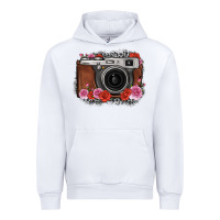 White rose grey leopard vintage camera Urban Hoodie - FaDigitalArtStudio