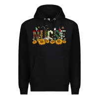 Black christmas nurse sunflower Premium Hoodie - FaDigitalArtStudio