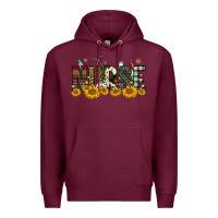 Burgundy christmas nurse sunflower Premium Hoodie - FaDigitalArtStudio