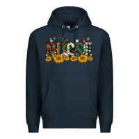 Navy christmas nurse sunflower Premium Hoodie - FaDigitalArtStudio