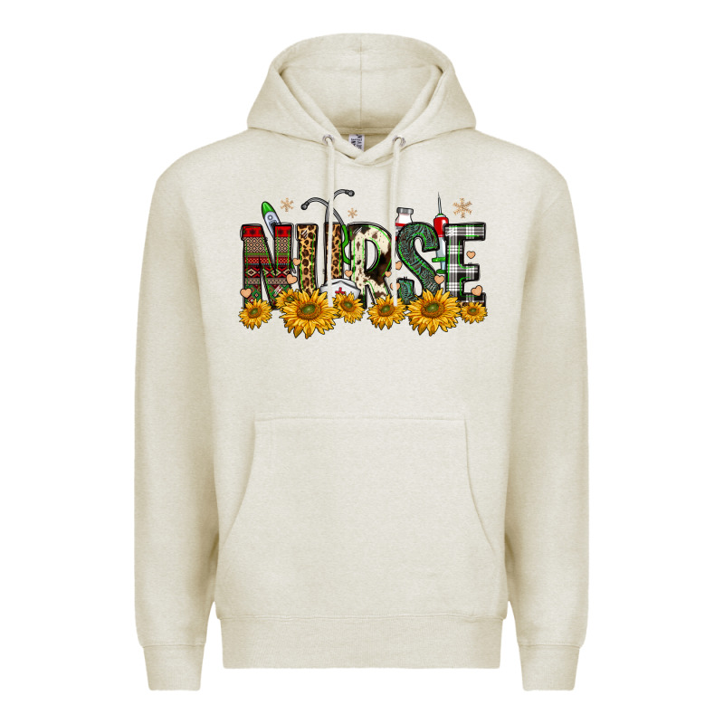 Christmas Nurse Sunflower Premium Hoodie by FaDigitalArtStudio | Teevron