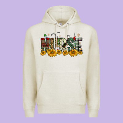 Christmas Nurse Sunflower Premium Hoodie Designed By Fadigitalartstudio