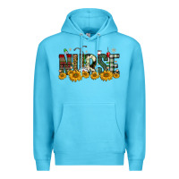 Ocean Blue christmas nurse sunflower Premium Hoodie - FaDigitalArtStudio